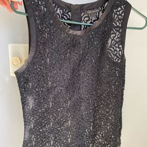 NEW Express black lace top in medium with buttons